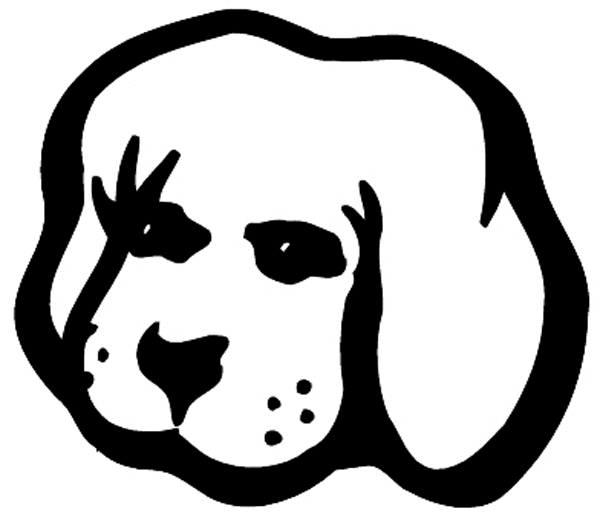 Dog's head vinyl sticker. Customize on line.      Animals Insects Fish 004-0982  